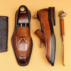 Nouveaux Mocassins d'Affaires pour Hommes 2026 en Cuir Véritable Style Britannique à Bout Carré et Franges – Mocassins de Luxe de Créateur en Cuir Élégant - Product Image 2