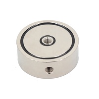 135KG 300Lbs N35 D60 Mm Neodymium Penyelamat Putaran Super Kuat Magnet Memancing Sisi Ganda dengan Baut Mata