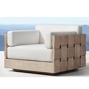 Mooie High-End Design Teak Houten Bank Couch Set Modulaire Outdoor Project Leverancier