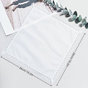 Pañuelos de Encaje Blanco con Borde de <span class=keywords><strong>Crochet</strong></span> Vintage para Mujer, Paquete de 6 Piezas, 26*26cm, para Regalos de Boda y Decoración del Hogar - Product Image 3