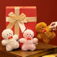 Ornement en peluche Bonhomme en pain d'épices de Noël, Décoration en peluche Biscuit à la crème chocolatée fraise, Cadeau de Noël pour la décoration de Noël