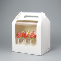 Boîte d'emballage portable pour cake pops en papier, 18 trous, présentoir à bonbons avec fenêtre, boîte à sucettes avec plateau intérieur et poignée
