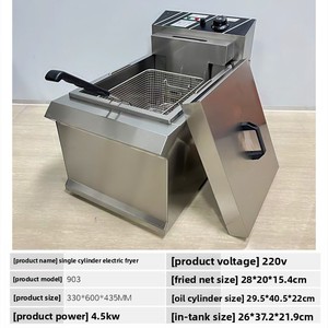 เครื่องทอดแบบตั้งโต๊ะ SURRI ขนาด 12 ลิตร 4.5 กิโลวัตต์ สำหรับใช้งานเชิงพาณิชย์ ทำจากสแตนเลส ควบคุมอุณหภูมิคงที่ เหมาะสำหรับทอด<span class=keywords><strong>ปีก</strong></span>ไก่ - Product Image 2