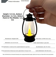 Lampe à kérosène miniature transparente portable, lumière de bougie sans flamme LED, décoration de table pour mariage, Noël, ornement