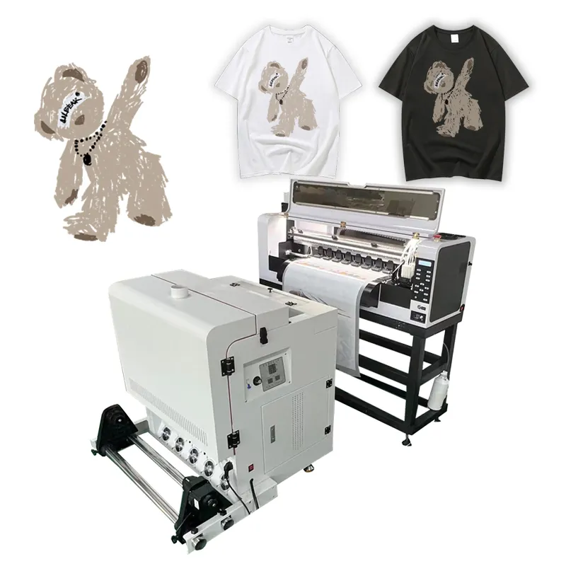 Okai 2 Hoofden I1600 Dtf Drukmachine Inkjet T-Shirt Printer 60Cm Print Breedte Twee Hoofden Dtf Printer