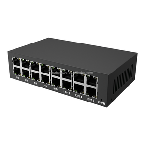 2025 100Mbps 16-Port Ethernet Network <b>Switch</b> Unmanaged Desktop <b>Switch</b> with QoS Iron <b>Case</b> Gigabit <b>Switch</b> - Product Image 1