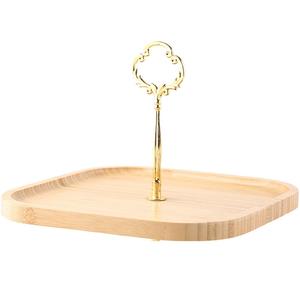 Décoration de table artisanale en bambou plaqué or de haute qualité de style européen 1 niveau 2 niveaux 3 niveaux assiettes à dessert aux fruits dim sum - Product Image 4