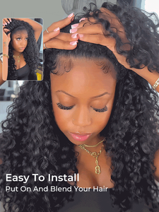 <strong>Half</strong> <strong>Wig</strong> Burmese Curly Glueless Easy to Wear Puffy Curls 3 in 1 <strong>Half</strong> <strong>Wigs</strong> with Drawstring for Women Raw Vietnamese Virgin Human - Product Image 3