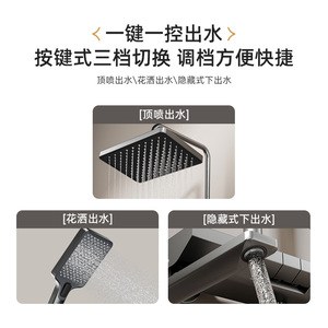 Aluminum Alloy Shower System Rectangle Top Spray With Handheld Shower Head Modern Design Easy To Install For Home Bathroom Hotel - Product Image 3