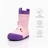 Bottes de pluie légères et souples en caoutchouc naturel pour enfants, doublure respirante, motif visage souriant, imperméables, type Wellington