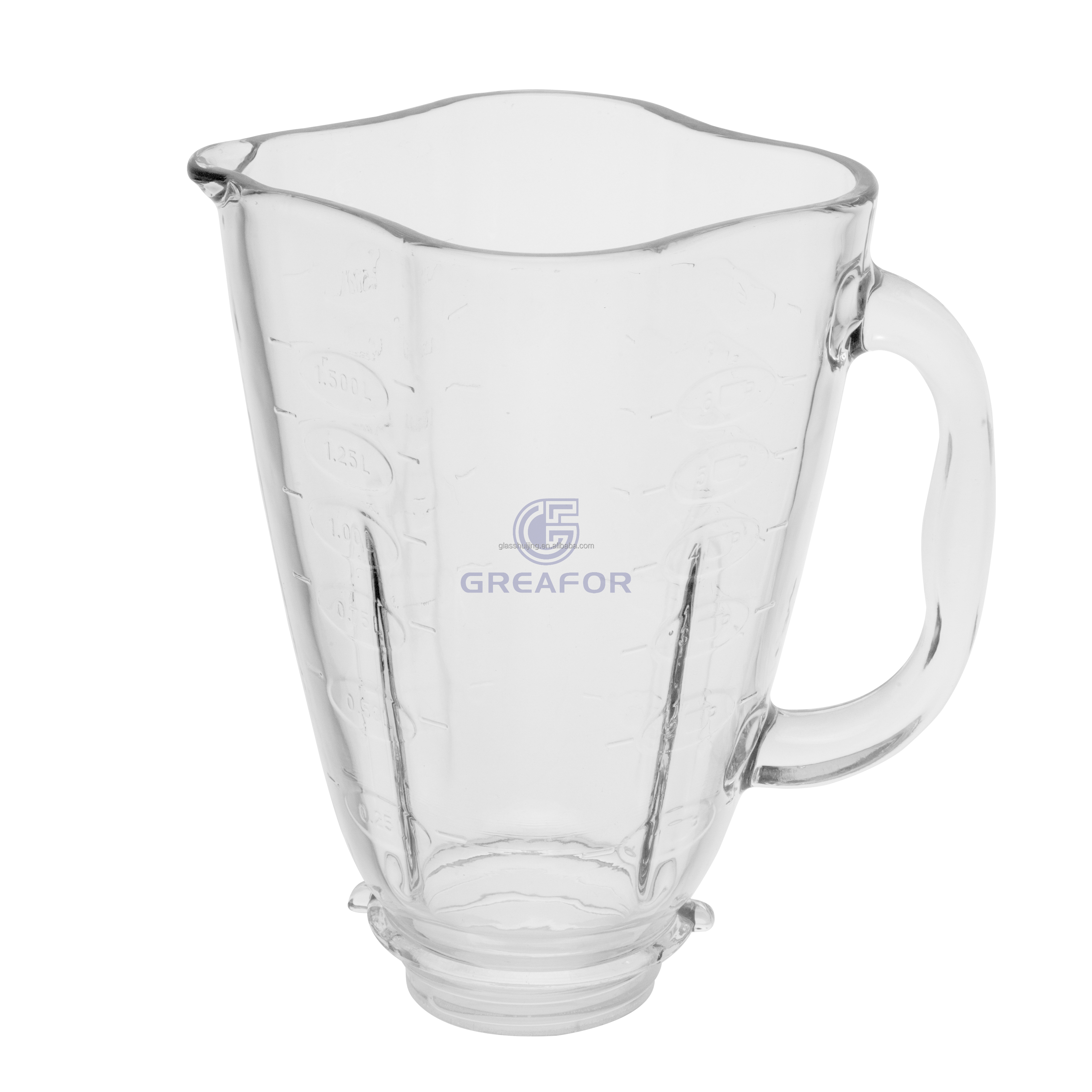 (A12-2) Flower Shape Transparent 1500 ml Replacement Glass Jar Blender Parts Classical Oster Cube 4961 Juicer Blender Glass Jar