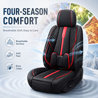 AUTOALL Housses de Sièges de Voiture Universelles en PVC de Luxe 5 Places pour Ssangyong Rexton pour Renault Duster Vw Golf 7 Mazda