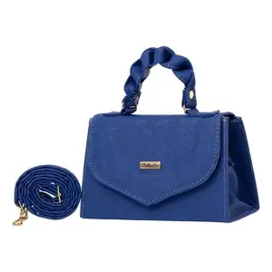 Sac bandoulière pour femme Bera, bleu royal, en PU, style vintage, fermeture à glissière, sangle simple, chaîne, 20 cm x 9 cm - Product Image 3