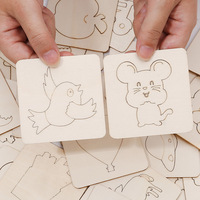 Ensemble de modèles de peinture en bois DIY pour enfants avec outil de coupe pour Graffiti Art Artisanat du bois Boîtes en bois Panneaux muraux