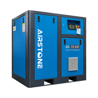 Compresseur d'air rotatif à vis industriel lubrifié à l'huile Airstone 11KW 15HP à vitesse fixe 10Bar 380V à entraînement direct écoénergétique