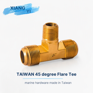 ข้อต่อท่อทองเหลืองขนาด 1/2'' * 3/4'' * 1/2'' แบบ JIC 45 Flare Tee เกลียว BSPT สำหรับเรือยอชท์ ผลิตในไต้หวัน - Product Image 2