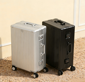 High-End Carry-On Case New Design Full Aluminum <strong>Suitcase</strong> <strong>with</strong> Brake Spinner <strong>Wheels</strong> Anti-Theft Modern Style Luggage 20 Inch - Product Image 1