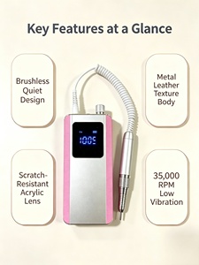 Machine à percer les ongles portable 0-45000 tr/min, moteur sans balais rechargeable par USB, forme stylo, taille de tige 2,3 mm, emballage boîte blanche - Product Image 6