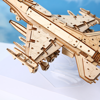 Kit d'assemblage artisanal DIY d'avion de chasse militaire en bois découpé au laser 3D, en gros
