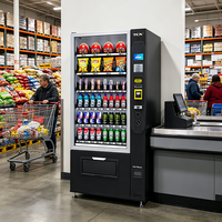 Distributeur automatique de snacks et de boissons TCN avec paiement par billets, pièces et cartes, réfrigéré pour articles de vente au détail, exportation en Europe