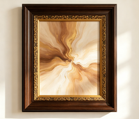 Moulure de cadre photo en bois massif 73x43mm Rouge Or Brun Foncé Profil Sculpté pour Peinture à l'Huile et Encadrement Mural de Galerie