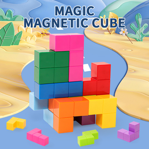 New 3D Sáng Tạo <span class=keywords><strong>DIY</strong></span> Xây Dựng Từ Khối Thiết Lập Giáo Dục Từ Câu Đố Cubes Nam Châm Đồ Chơi Cho Trẻ Em - Product Image 3