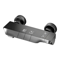 Ensemble de douche gris anthracite 3 fonctions avec pommeau pluie, douchette à main et bec de baignoire, eau chaude et froide, vente en gros directe usine, OEM ODM
