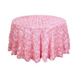 Pink Color <b>Round</b> <b>Tablecloth</b> Wedding Decoration 3D Rosette <b>Table</b> Cloth <b>for</b> Rental Business - Product Image 2