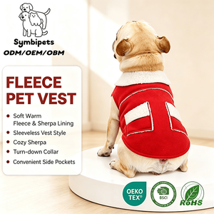 Gilet d'hiver pour animaux de compagnie en gros, gilet en polaire Sherpa pour chien, manteau chaud d'hiver pour animaux de compagnie avec poches et boutons, vêtements pour chiots de petite taille - Product Image 1