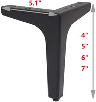 Pieds de meubles triangulaires modernes en métal noir robuste, pieds en fer de remplacement pour canapé, commode, armoire - Quincaillerie de pieds de cuisine