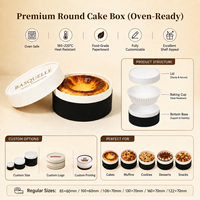 Boîte cylindrique en carton de luxe avec logo personnalisé, boîte à cheesecake, emballage alimentaire, tube en papier kraft pour pâtisserie, dessert