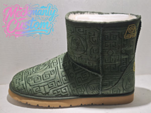 Botas de Nieve Verdes Personalizadas Meckmanly con Bordado Chibi, Forro de Felpa, Cálidas para Invierno, Unisex, Suela de Goma - Product Image 3