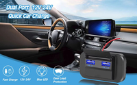 Soket USB pengisian daya Cepat tahan air, soket USB pengisian daya Cepat tahan air dengan sakelar 5V 1A /5V 2.1A, aksesori soket Port USB mobil