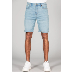 Shorts en denim double 100 % coton délavé à l'acide de haute qualité pour hommes, avec logo personnalisé, respirant, motif uni, style streetwear - Product Image 1