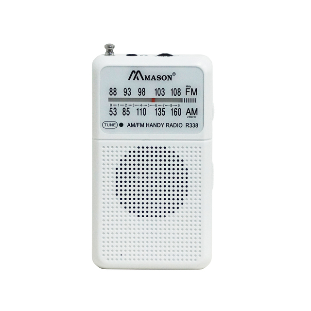 Easy to Use Small Pocket Handheld 2xAAA Battery Operated Radio AM FM 2 Band Portable Radio with 3.5mm Earphones Jack
