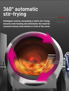 Robot de <span class=keywords><strong>cuisine</strong></span> intelligent pour restaurant, machine électrique de cuisson rotative pour riz frit et sauté, wok automatique - Product Image 2