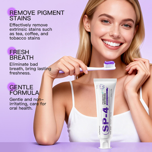 ยาสีฟันโปรไบโอติกสีม่วงสูตรอ่อนโยน ขจัดคราบฝังแน่น ลมหายใจหอมสดชื่น สำหรับใช้ในบ้าน ขนาดพกพา น้ำหนัก 100 กรัม ยี่ห้อ KORMESIC ขายส่ง - Product Image 3