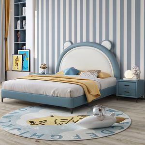 Mignon <span class=keywords><strong>petit</strong></span> ours oreille moderne en cuir <span class=keywords><strong>lit</strong></span> pour enfants garçons et filles 1.8 mètres Double <span class=keywords><strong>lit</strong></span> princesse en bois - Product Image 4