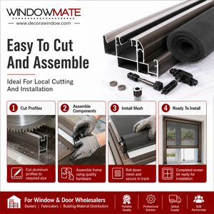Kit de <span class=keywords><strong>moustiquaire</strong></span> enroulable semi-finie en fibre de verre WINDOWMATE avec tissu lavable, installation facile et protection anti-moustiques - Product Image 2