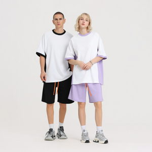 T-shirt décontracté à manches courtes et col rond, à manches raglan, à séchage rapide, de style sportif, avec blocs de <span class=keywords><strong>couleur</strong></span> sur les côtés - Product Image 3