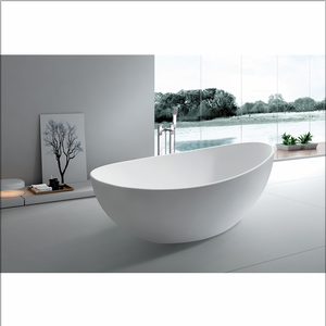 Bañera blanca <span class=keywords><strong>de</strong></span> lujo moderna Shinestone, sifón <span class=keywords><strong>de</strong></span> drenaje con patas plateadas, piedra Artificial rectangular Ovalada para interiores y exteriores - Product Image 4