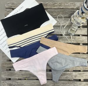 2-U0376 # Slip Donna Senza Cuciture a Vita Bassa a Righe, Stile Misto Quotidiano in Nylon, Comodo e Traspirante - Prezzo Basso, Disponibilità Immediata - Product Image 3