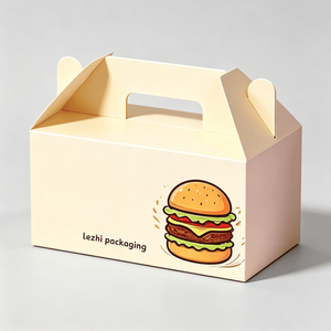 Caja de Embalaje Personalizada para Comida para Llevar, Caja de Papel para Papas Fritas, Hamburguesas y Comida Rápida, Caja para Pollo Frito con Asas - Product Image 6