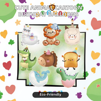 Nouveaux Ballons en Aluminium Écologiques pour Fête d'Anniversaire d'Enfants, Motif Dessin Animé, Mouton Lion, Version Brillante, Animaux Mignons, Recyclables