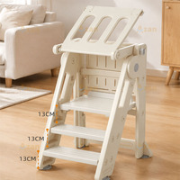 Torre de aprendizaje plegable para niños con barandilla, taburete de cocina para niños pequeños con pizarra de dibujo, venta al por mayor de fábrica OEM ODM