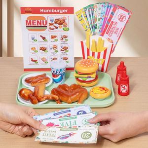 Ensembles de nourriture en bois pour enfants : hamburgers, frites, poulet frit, jeux de rôle, accessoires de cuisine - Product Image 3