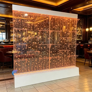 Acrylic Water Bubble <b>Wall</b> Partition With LED Lights Contemporary Freestanding Room Divider For Bar Or Home Decor - Product Image 1