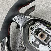 Volant Sport Personnalisé en Fibre de Carbone Forme en D, 3 Branches, pour Mercedes-Benz Classe C W204/C63 W212/W218/W207