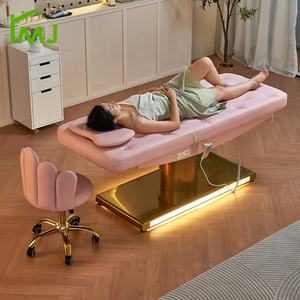 <span class=keywords><strong>Table</strong></span> de soin du visage de salon de cosmétique, <span class=keywords><strong>table</strong></span> de beauté électrique incurvée, lit pour les cils - Product Image 5