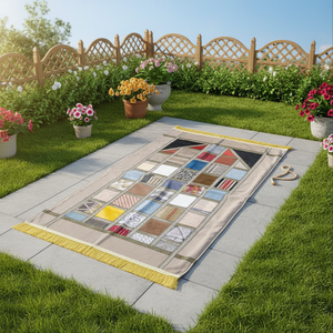Alfombra de Oración Musulmana de Algodón Turco, Hecha a Máquina, Duradera, Lavable, para Viajes, Hogar, Oficina, Auto y Camping - Product Image 3